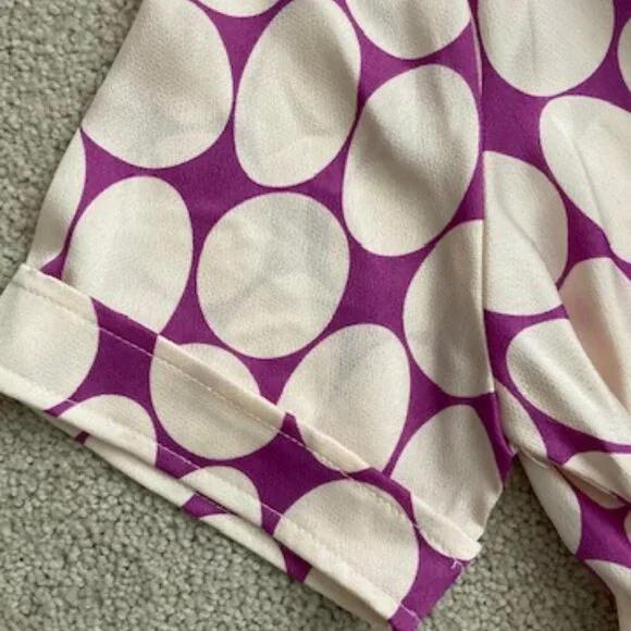 Tahari Polka Dot Short Sleeve Wrap Shirtdress - Picture 4 of 5